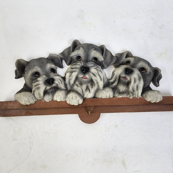 Dog Trio Leash Holder Key Rack Wall Mounted Breakable - Picture 8 of 12